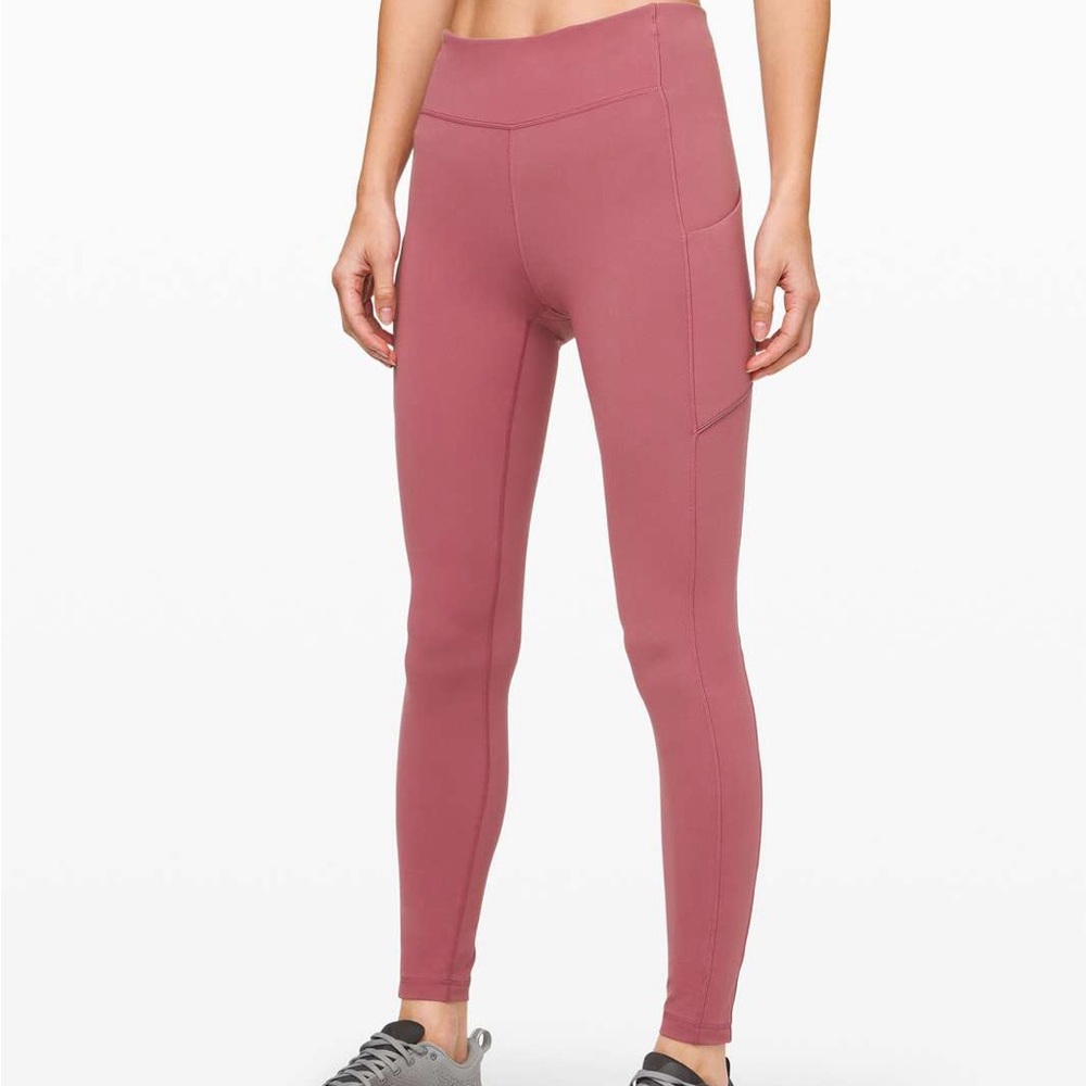Lululemon: Speed Up Mid Rise Legging; Moss Rose; Size 6